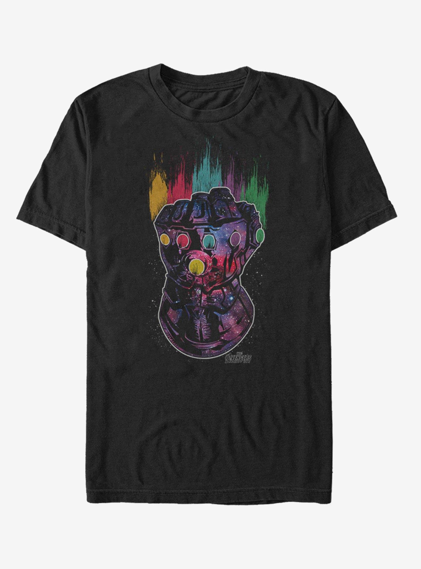 Marvel Avengers: Infinity War Rainbow Streak Gauntlet T-Shirt, BLACK, hi-res