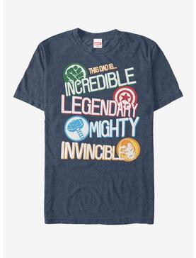 Marvel The Avengers Dad Words T-Shirt, NAVY HTR, hi-res