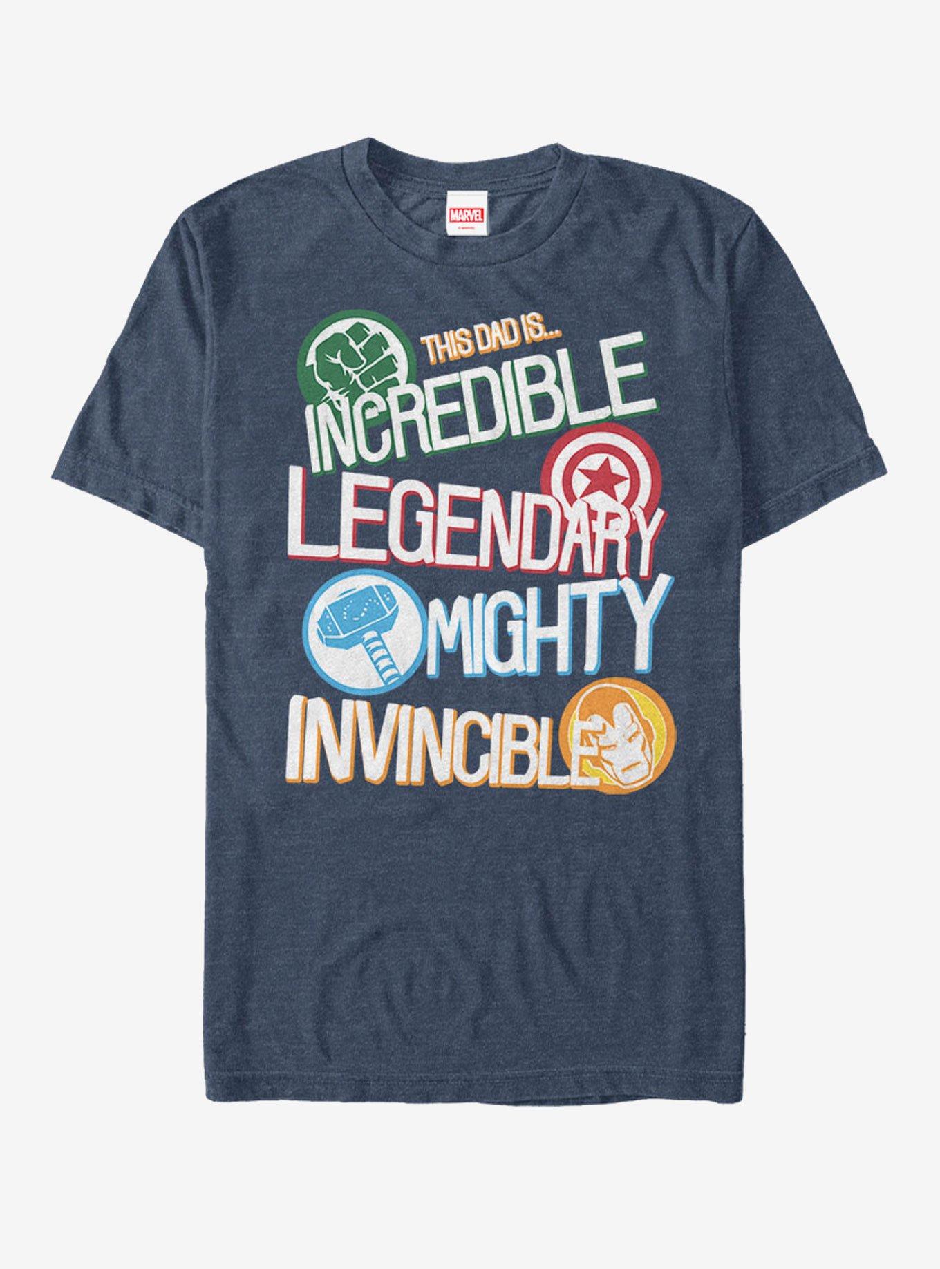 Marvel The Avengers Dad Words T-Shirt, NAVY HTR, hi-res