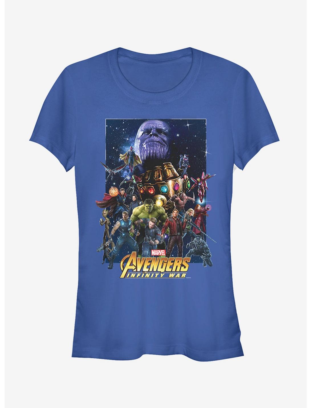 Marvel Avengers: Infinity War Character Collage Girls T-Shirt, ROYAL, hi-res