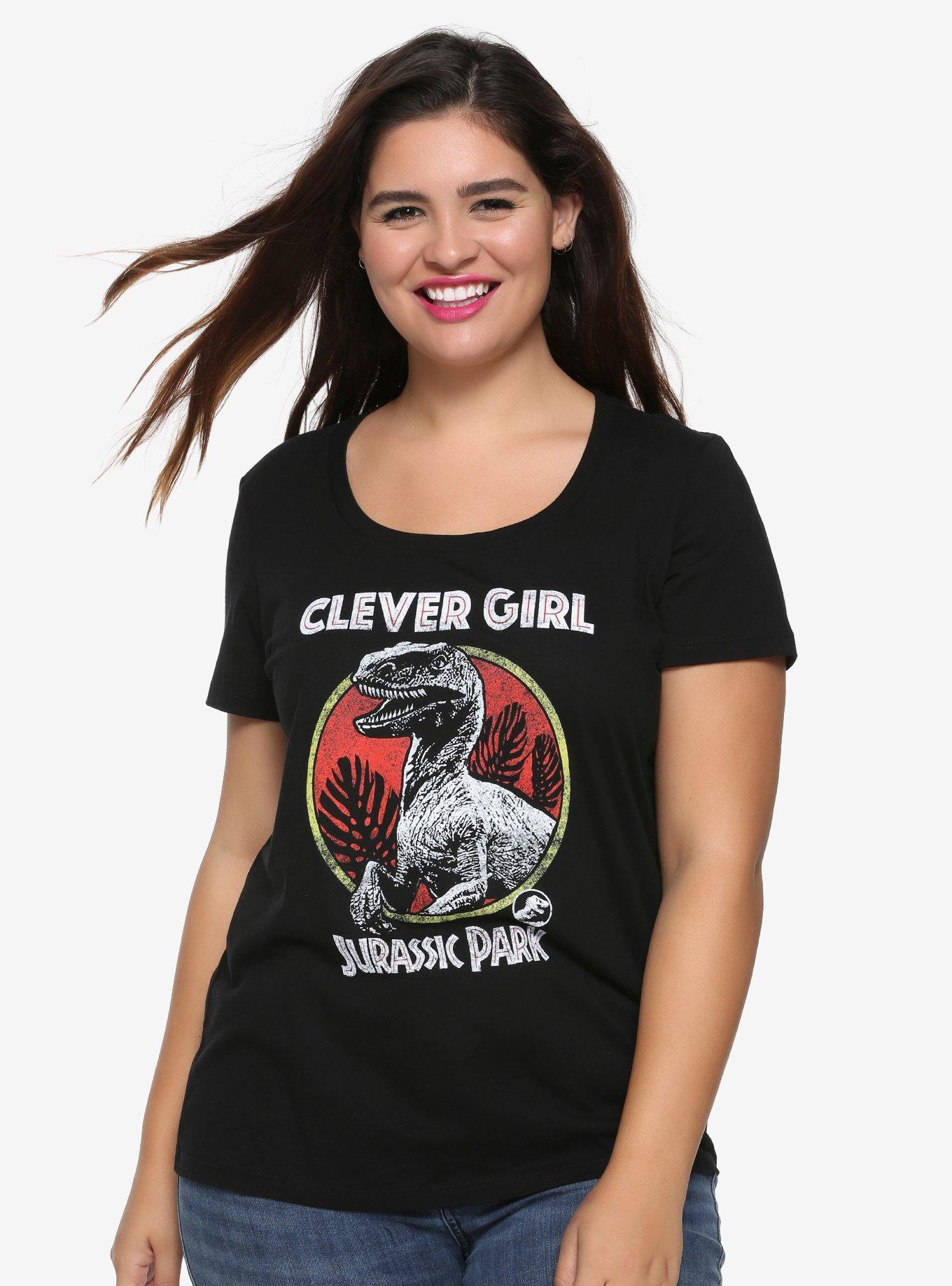 Jurassic Park Clever Girl Girls T-Shirt Plus Size, WHITE, hi-res