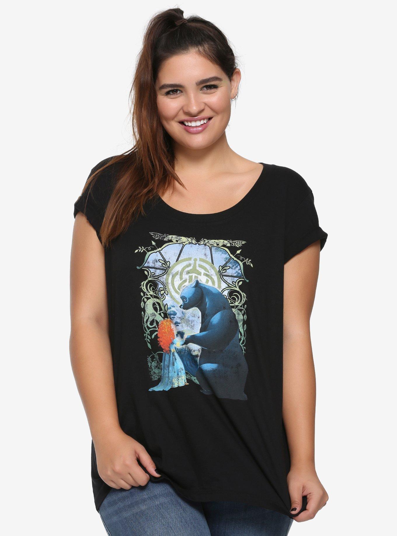 Disney Brave Merida Bear Art Nouveau Girls T-Shirt Plus Size, MULTICOLOR, hi-res