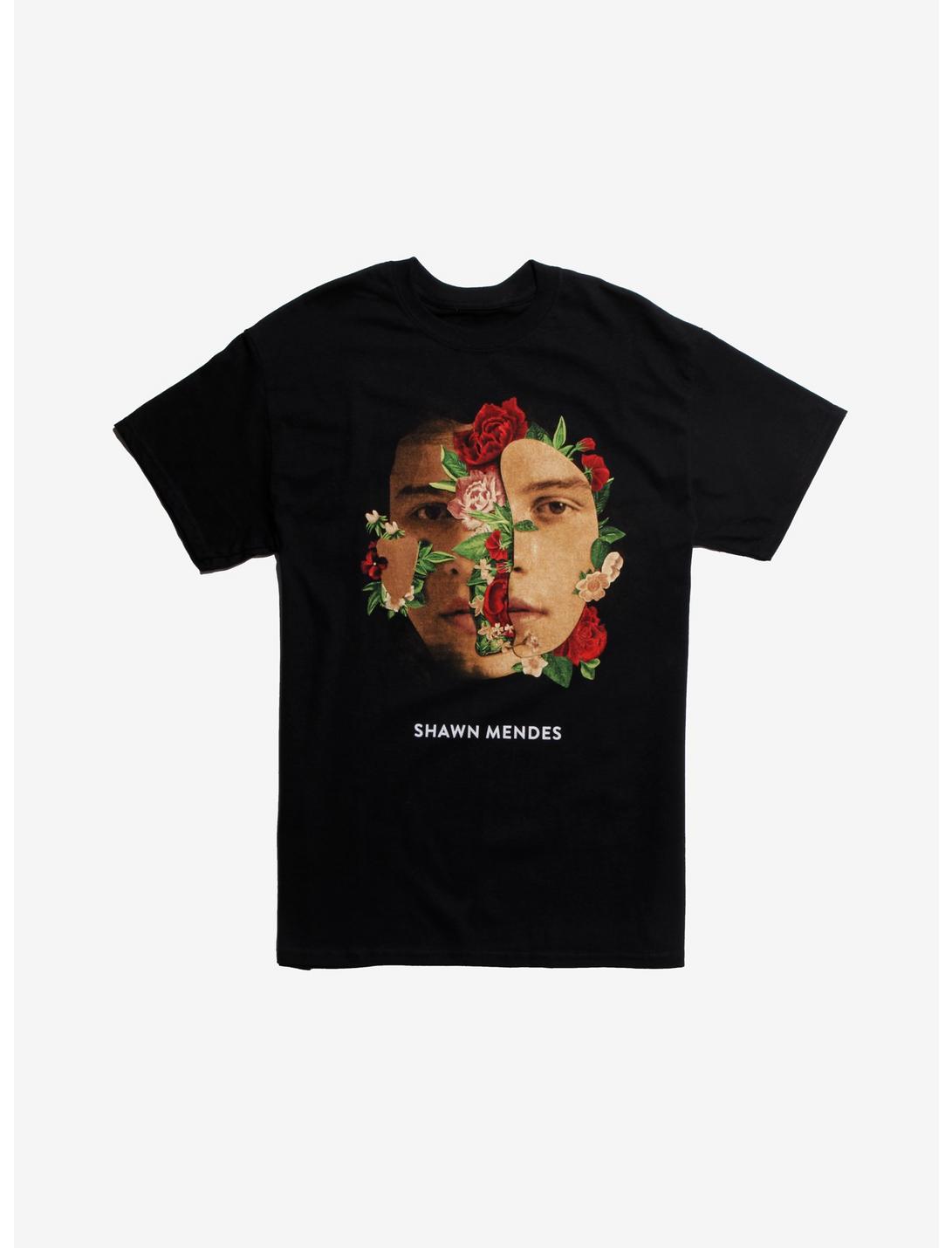 Shawn Mendes Flower Mask T-Shirt, BLACK, hi-res