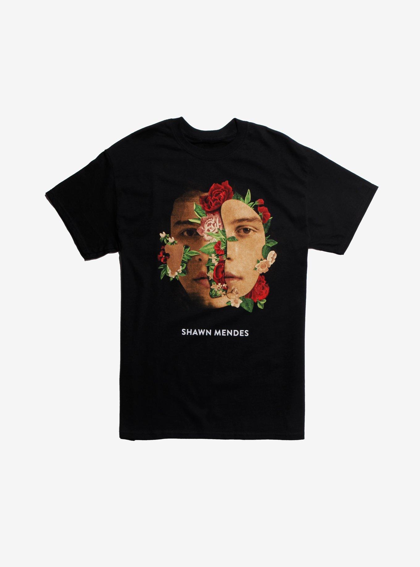 Shawn Mendes Flower Mask T-Shirt, BLACK, hi-res