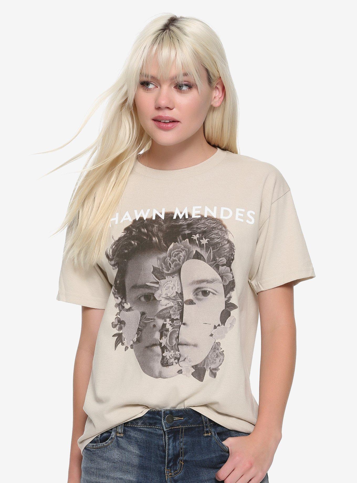 Shawn Mendes Black & White Face Girls T-Shirt, KHAKI, hi-res