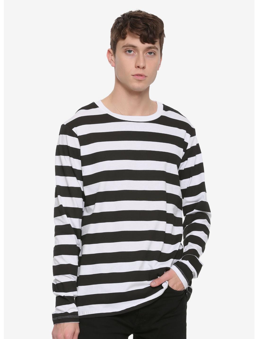 XXX Rude Black & White Striped Long-Sleeve T-Shirt, STRIPES, hi-res