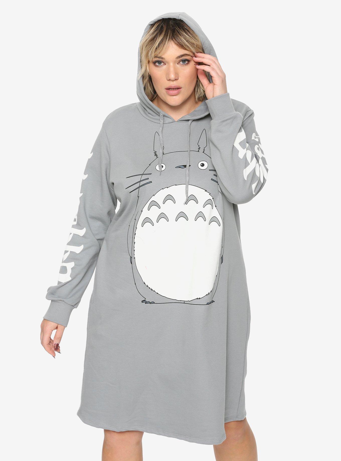 Studio Ghibli My Neighbor Totoro Hoodie Dress Plus Size, GREY, hi-res