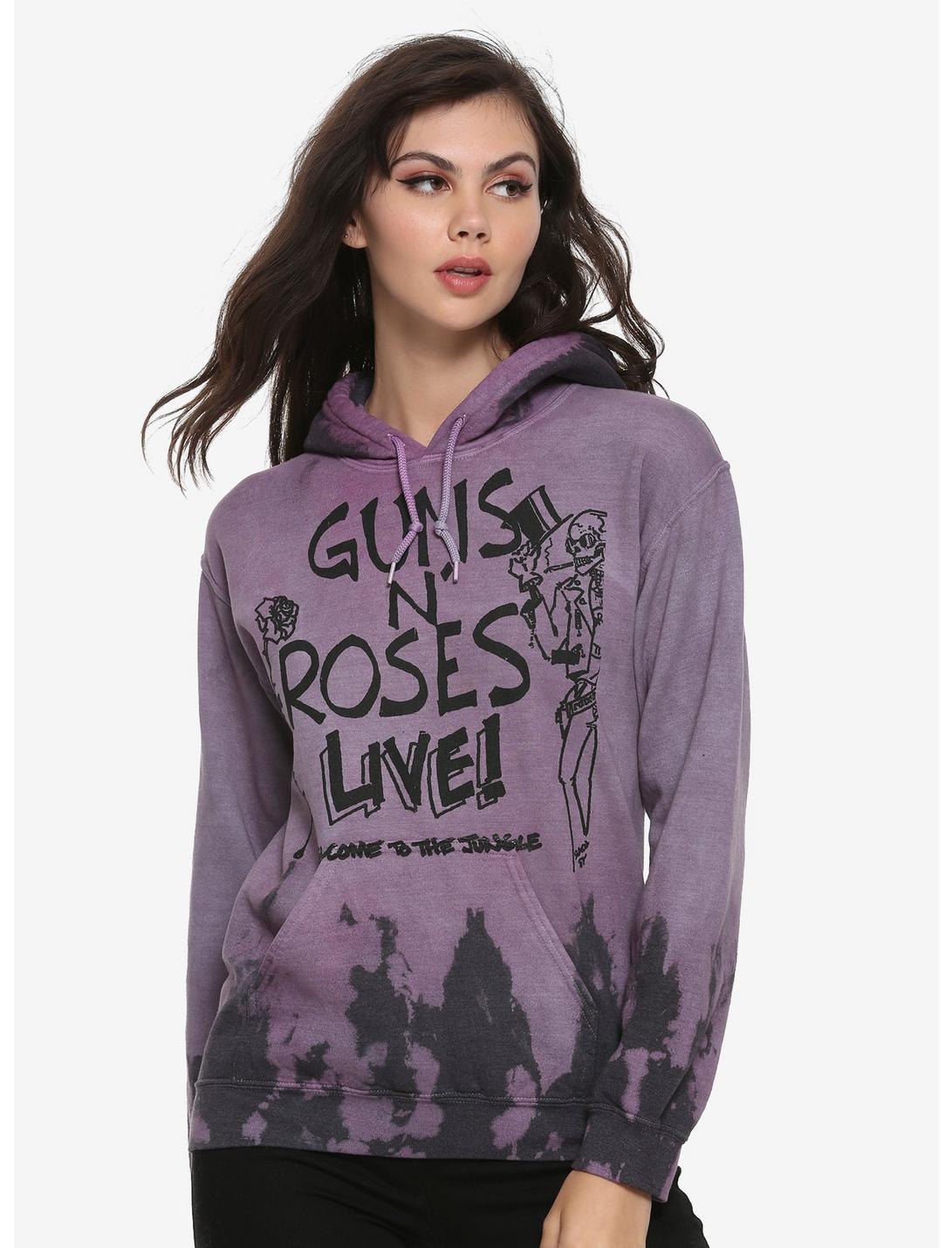 Guns N' Roses Live! Welcome To The Jungle Tie-Dye Girls Hoodie, PINK, hi-res