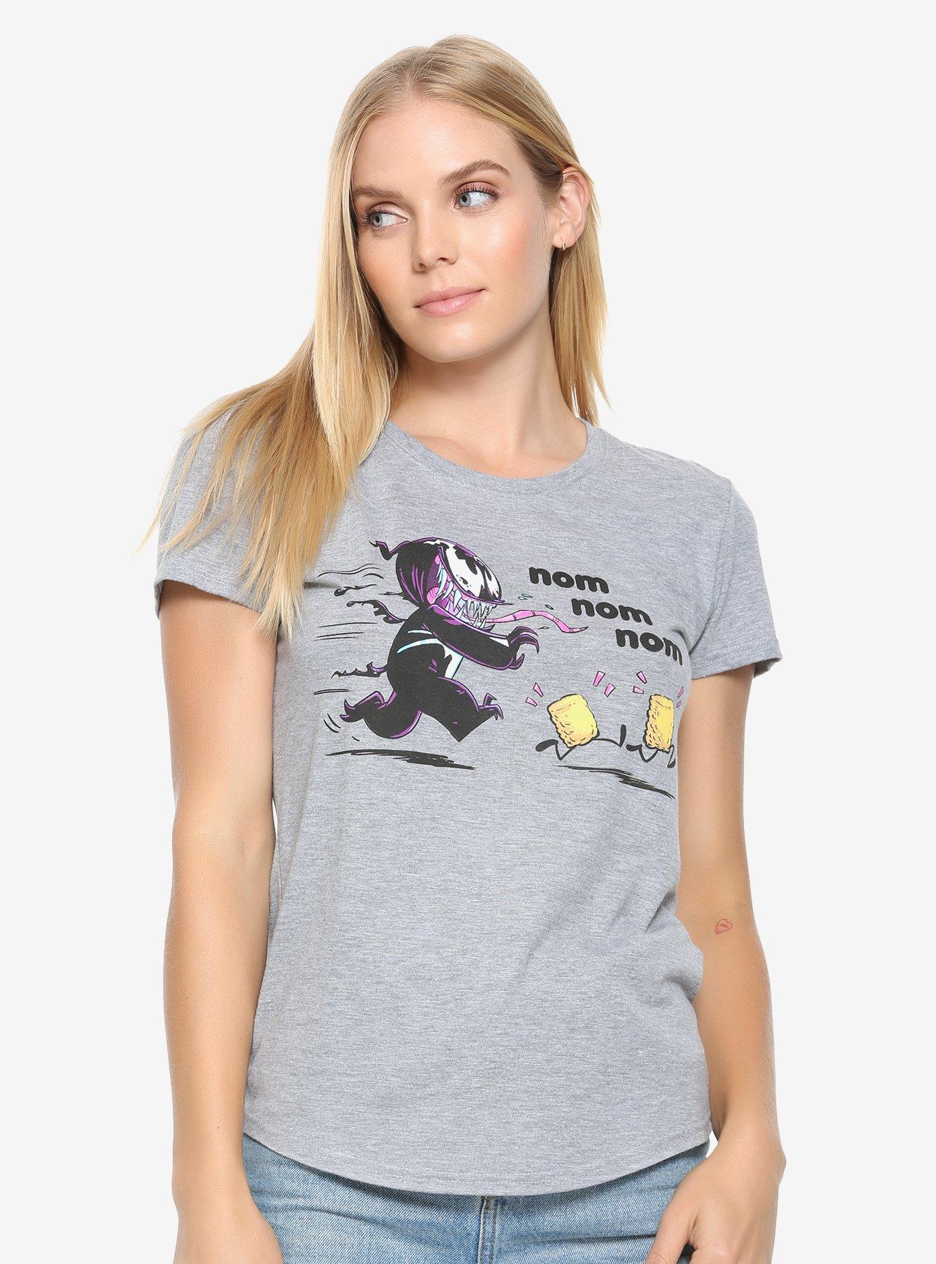 Marvel Comics Venom Nom Nom Womens T-Shirt - BoxLunch Exclusive, NATURAL, hi-res
