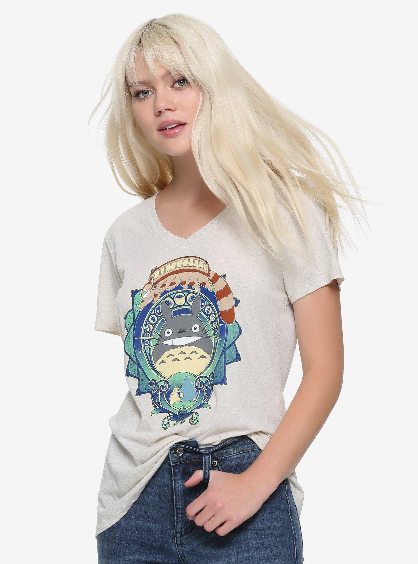 Her Universe Studio Ghibli My Neighbor Totoro Forest Guardians Girls T-Shirt Hot Topic Exclusive, OATMEAL HEATHER, hi-res