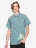 Studio Ghibli My Neighbor Totoro 30th Anniversary Painted Leaves Woven Button-Up, GREEN, hi-res