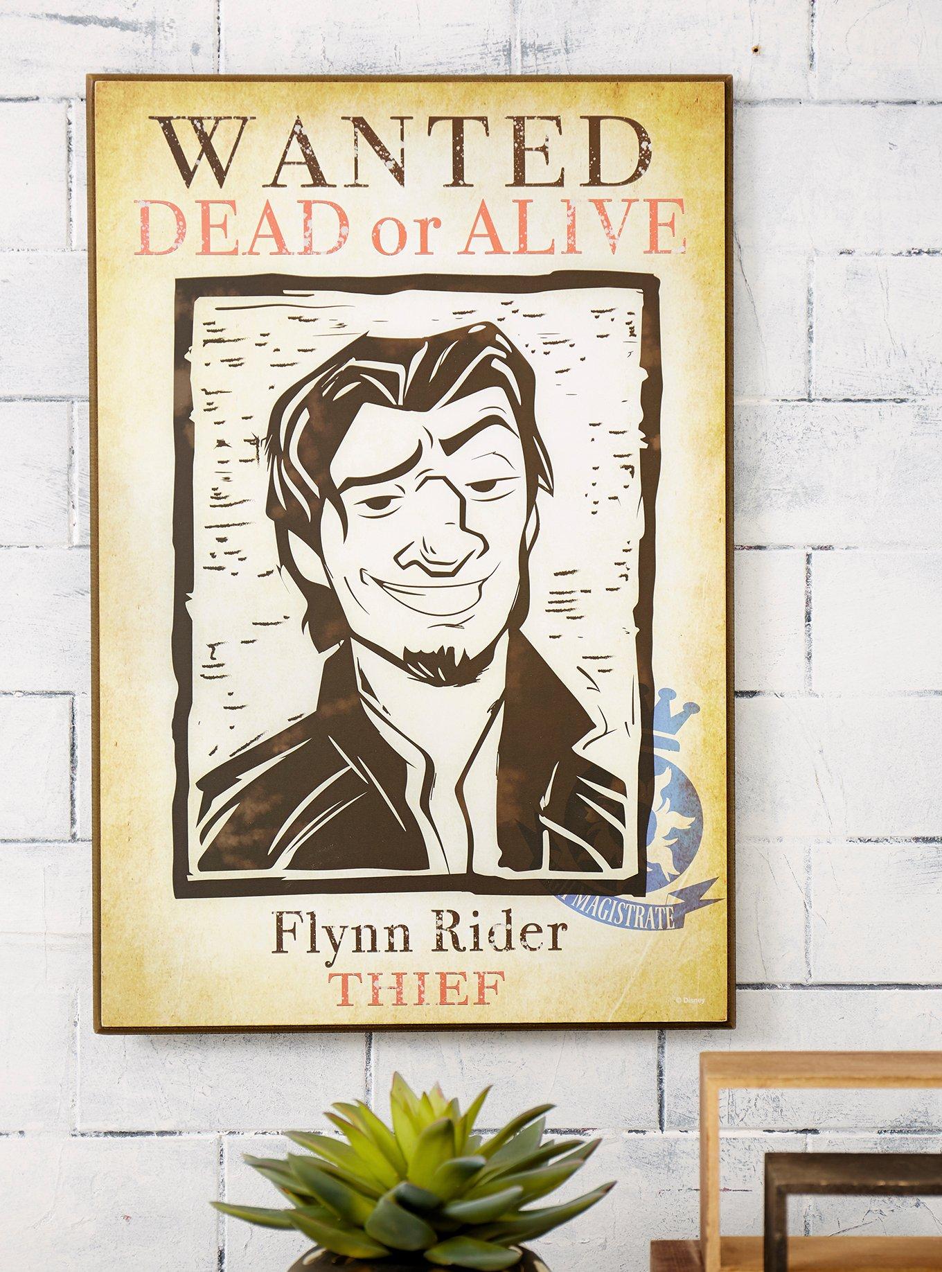 Disney Tangled Flynn Rider Wanted Poster Wood Wall Art, , hi-res