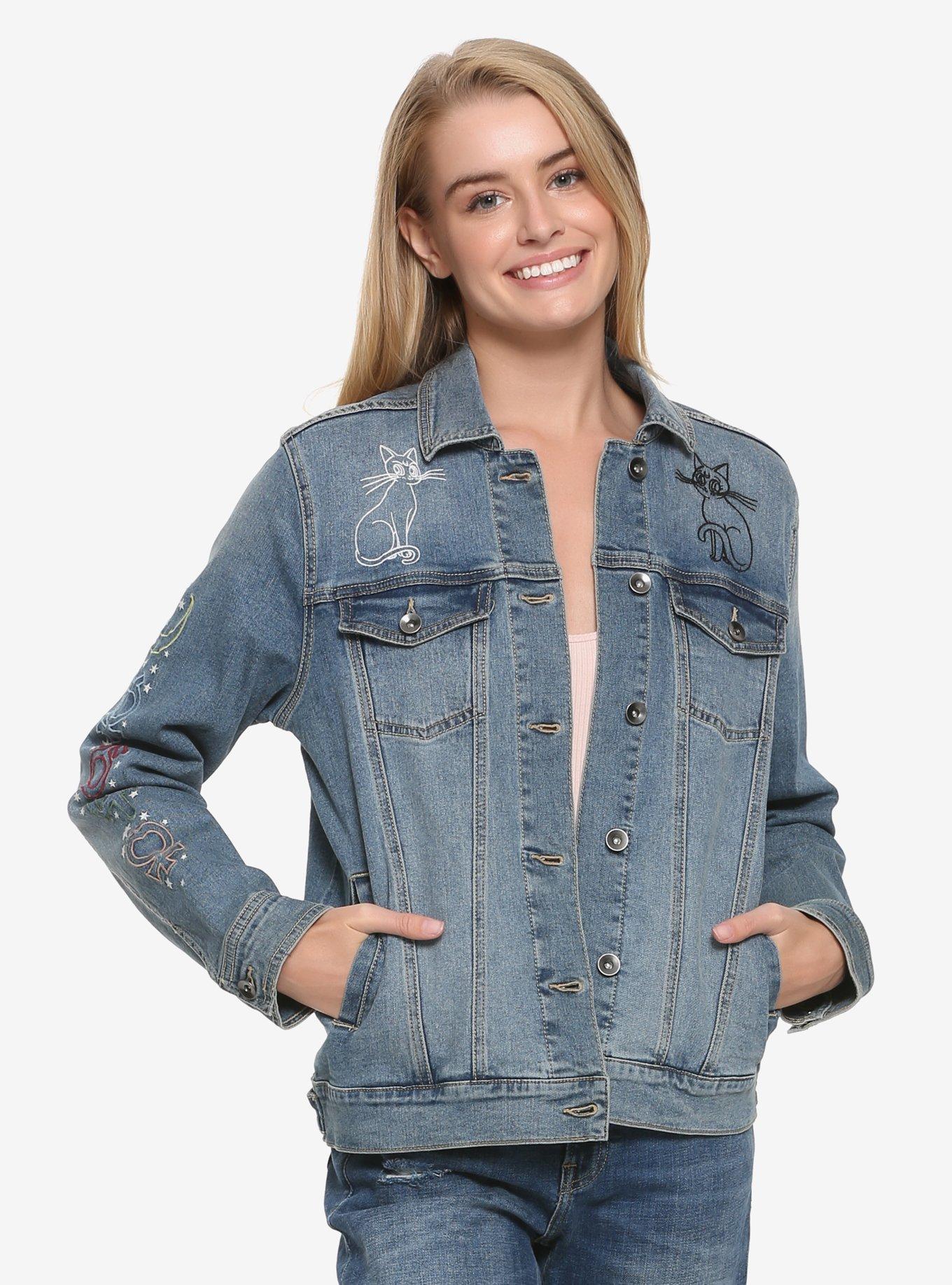 Sailor Moon Silhouette Denim Jacket - BoxLunch Exclusive, MULTI, hi-res