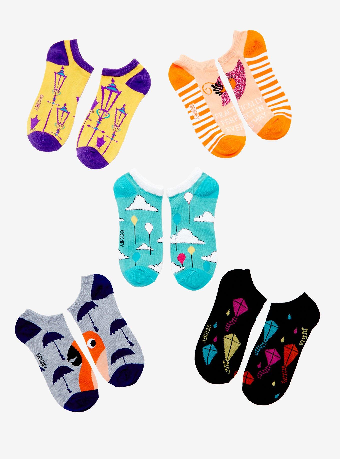 Disney Mary Poppins Returns No-Show Socks 5 Pair, , hi-res