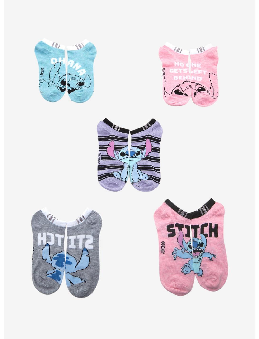 Disney Lilo & Stitch Ohana No-Show Socks 5 Pair, , hi-res