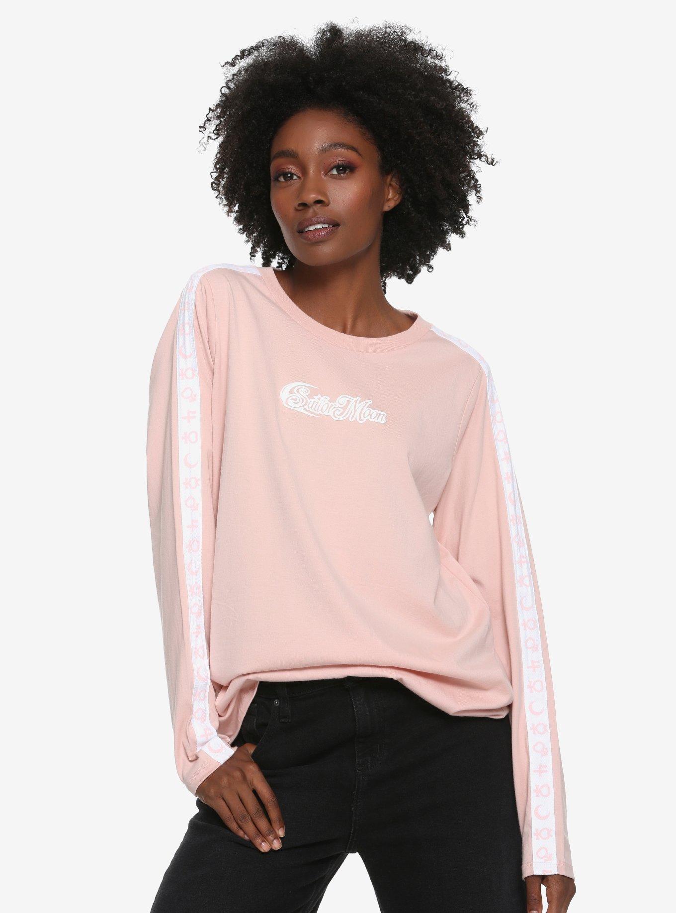 Sailor Moon Pink Taped Long-Sleeve Shirt - BoxLunch Exclusive, MULTI, hi-res