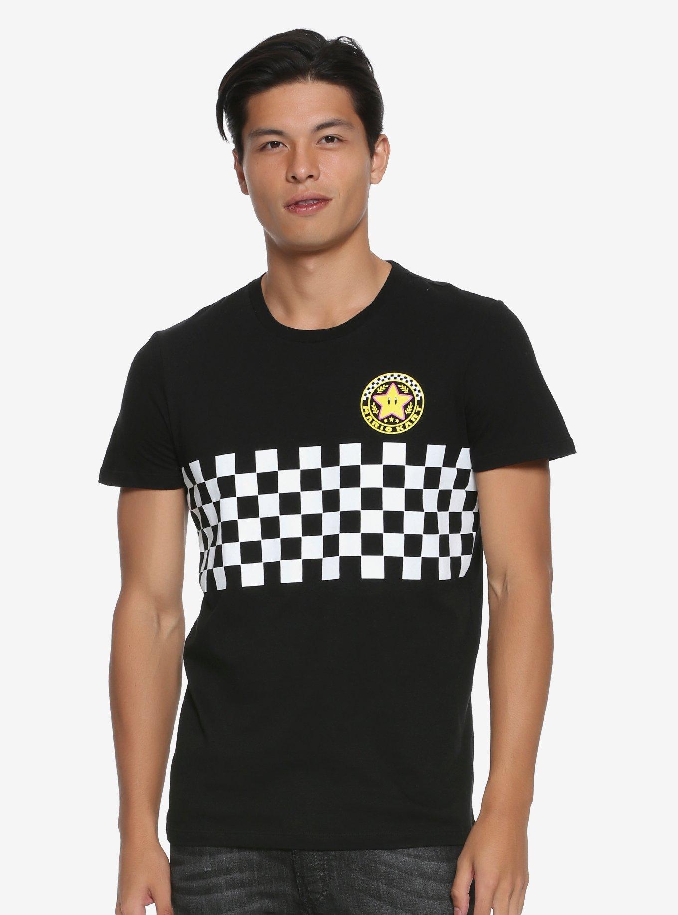 Nintendo Mario Kart Star Checker T-Shirt - BoxLunch Exclusive, BLACK, hi-res
