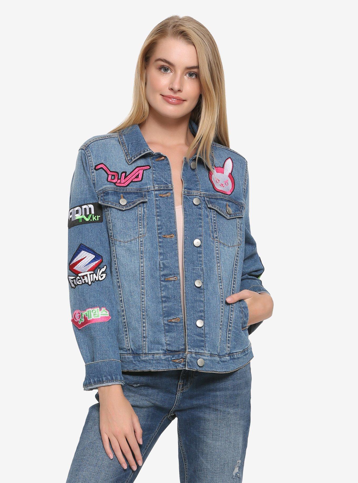 Overwatch D.Va Womens Denim Jacket - BoxLunch Exclusive, MULTI, hi-res