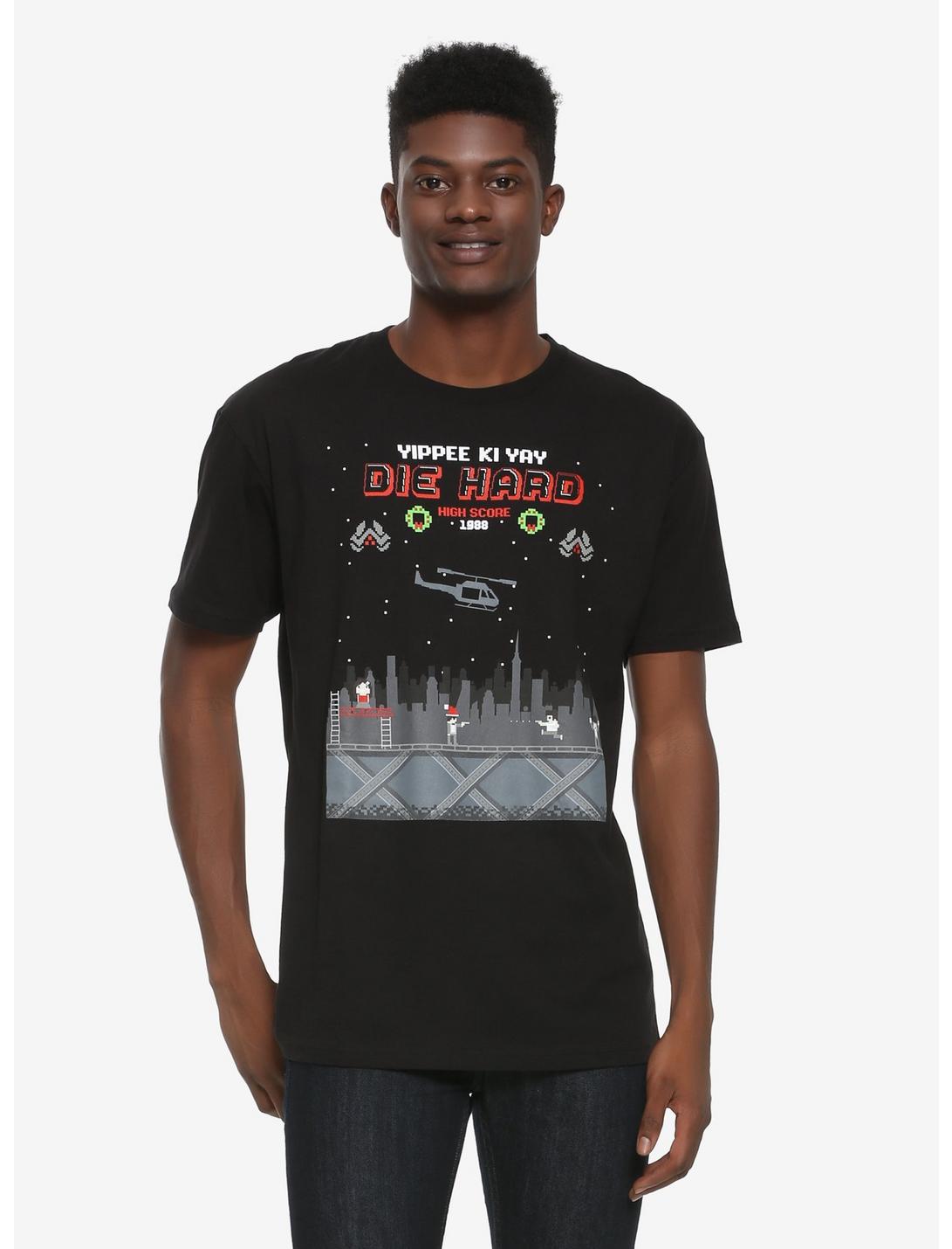 Die Hard Yippe Ki Yay 8-Bit T-Shirt, BLACK, hi-res