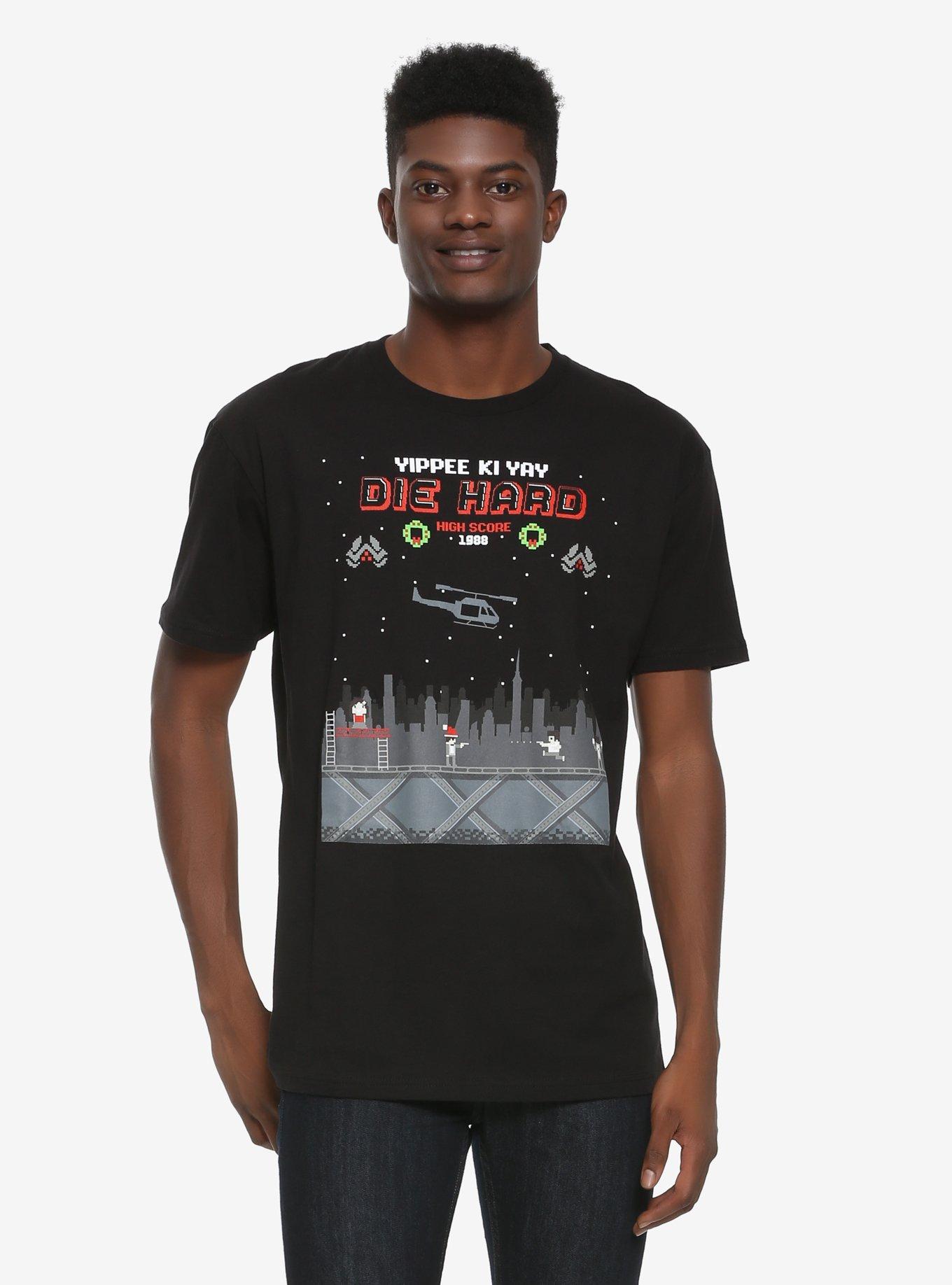 Die Hard Yippe Ki Yay 8-Bit T-Shirt, BLACK, hi-res