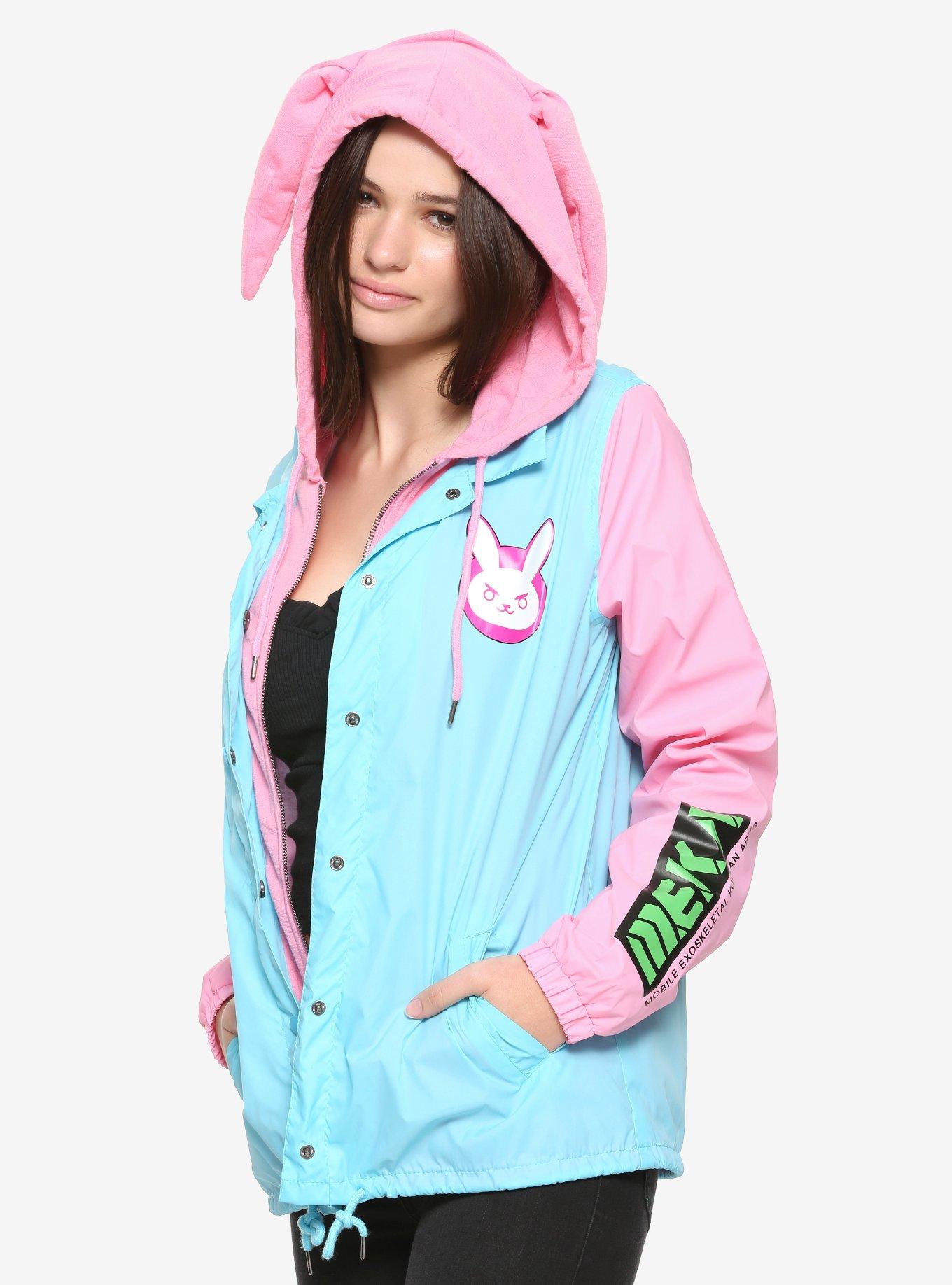 Her Universe Overwatch D.Va Girls Hooded Windbreaker, PINK, hi-res