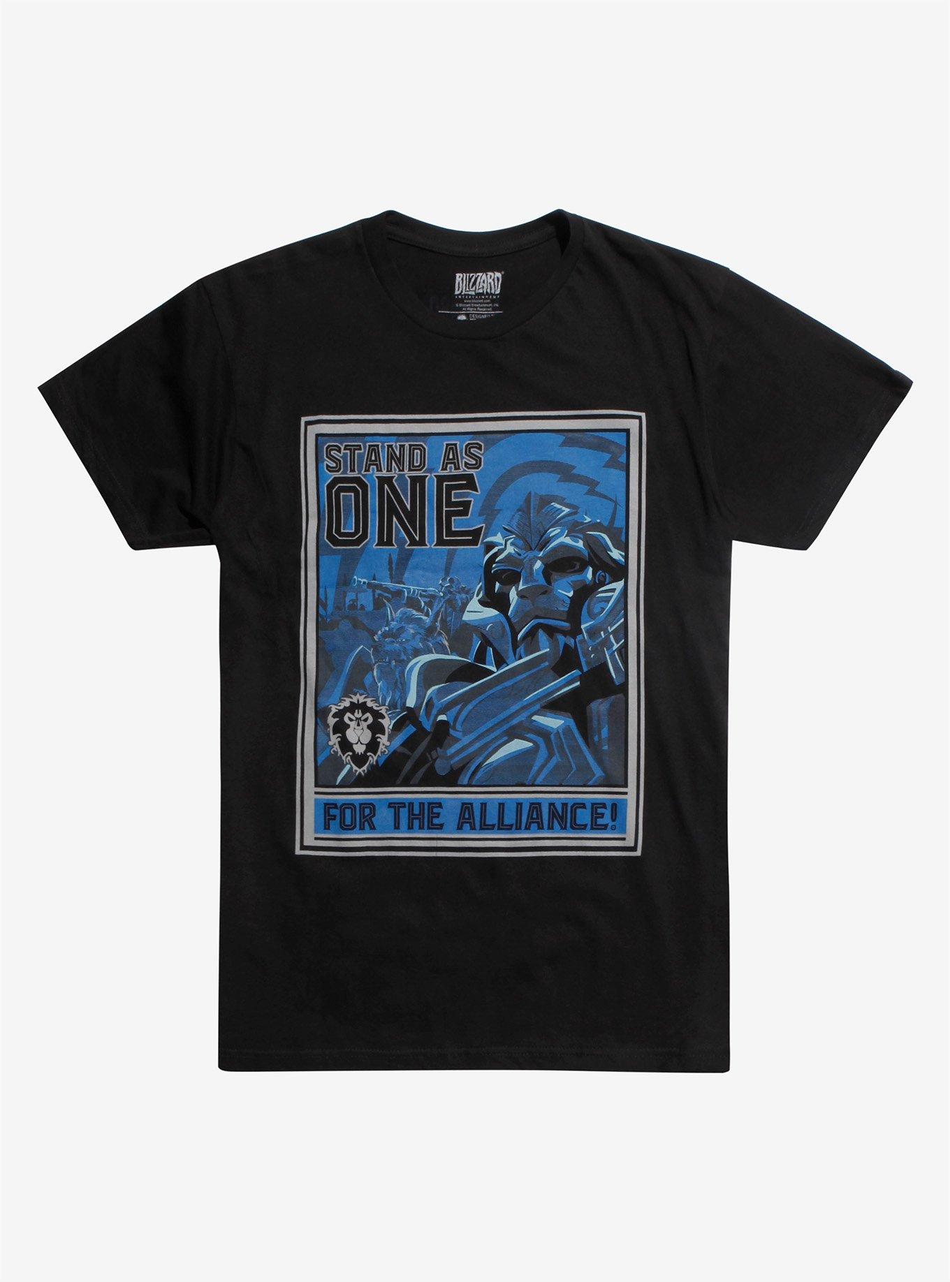 World Of Warcraft Alliance Propaganda T-Shirt, BLACK, hi-res