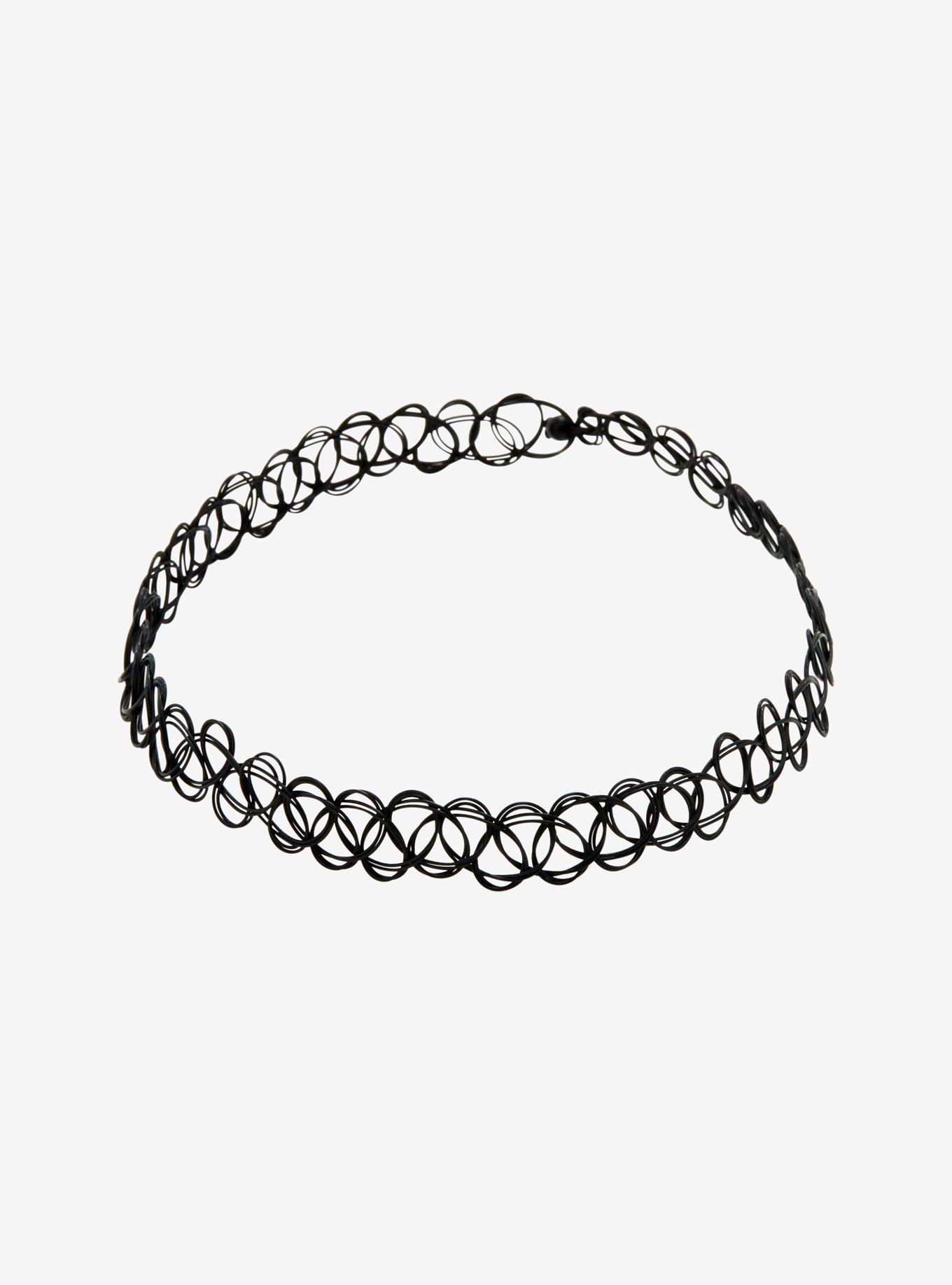 Black Basic Tattoo Choker, , hi-res