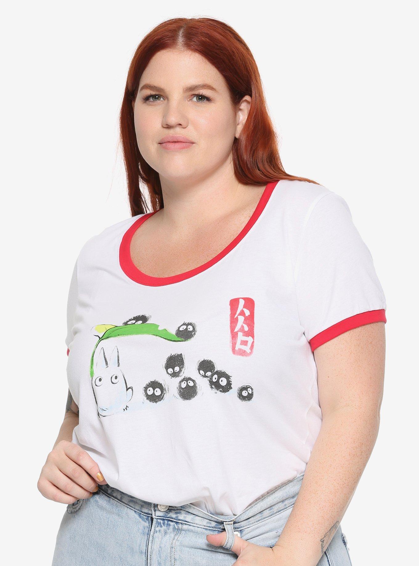 Her Universe Studio Ghibli My Neighbor Totoro Follow Me Girls Ringer T-Shirt Plus Size, RED, hi-res