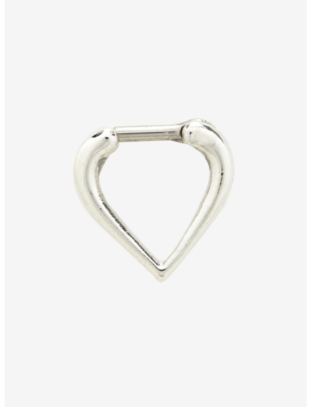 Steel Teardrop Septum Clicker, SILVER, hi-res