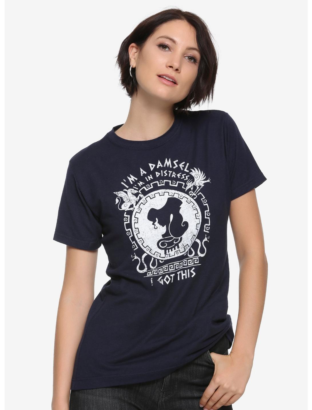 Disney Hercules Damsel Womens T-Shirt - BoxLunch Exclusive, GREY, hi-res