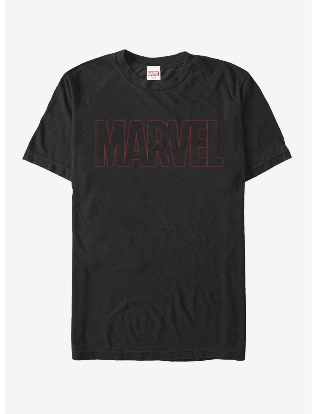 Marvel Classic Outline Logo T-Shirt, BLACK, hi-res