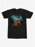 Plus Size Star Wars Tree Village Wicket Ewok T-Shirt, BLACK, hi-res