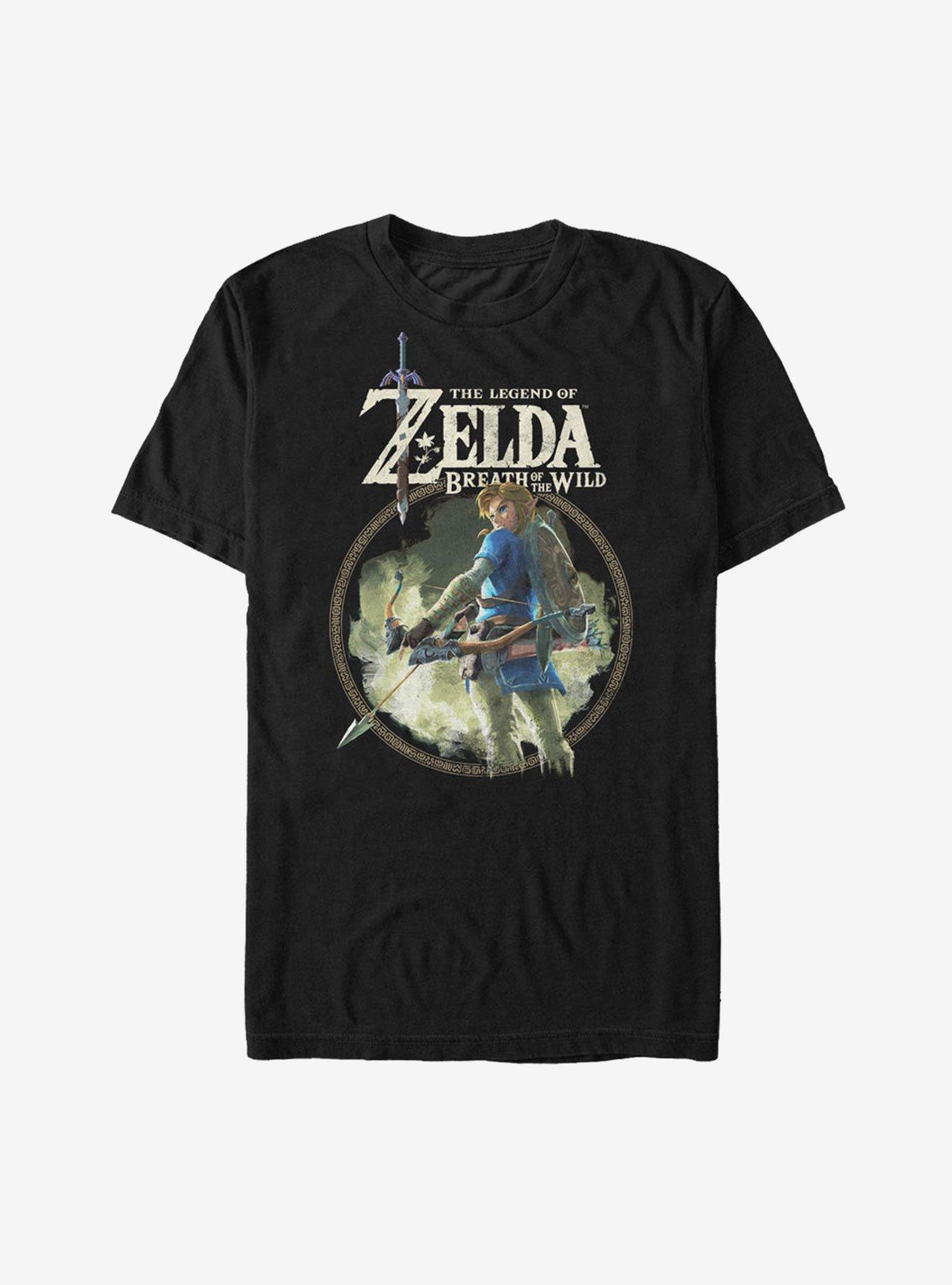 Nintendo Legend of Zelda Breath of the Wild Circle T-Shirt, BLACK, hi-res