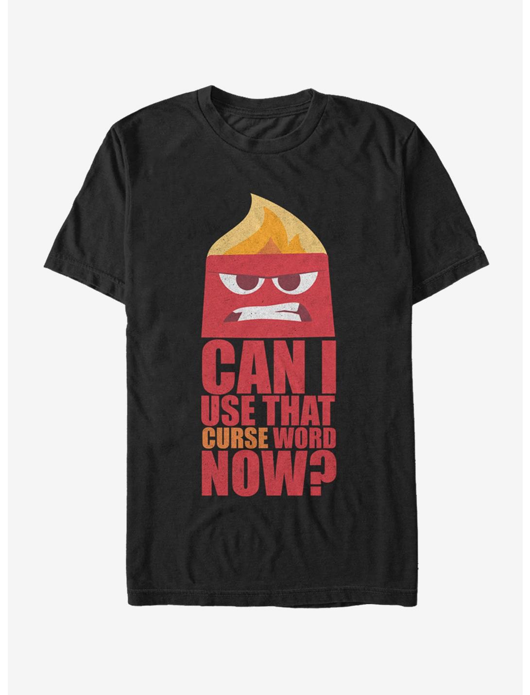 Disney Pixar Inside Out Anger Can I Use That Curse Word Now T-Shirt, BLACK, hi-res