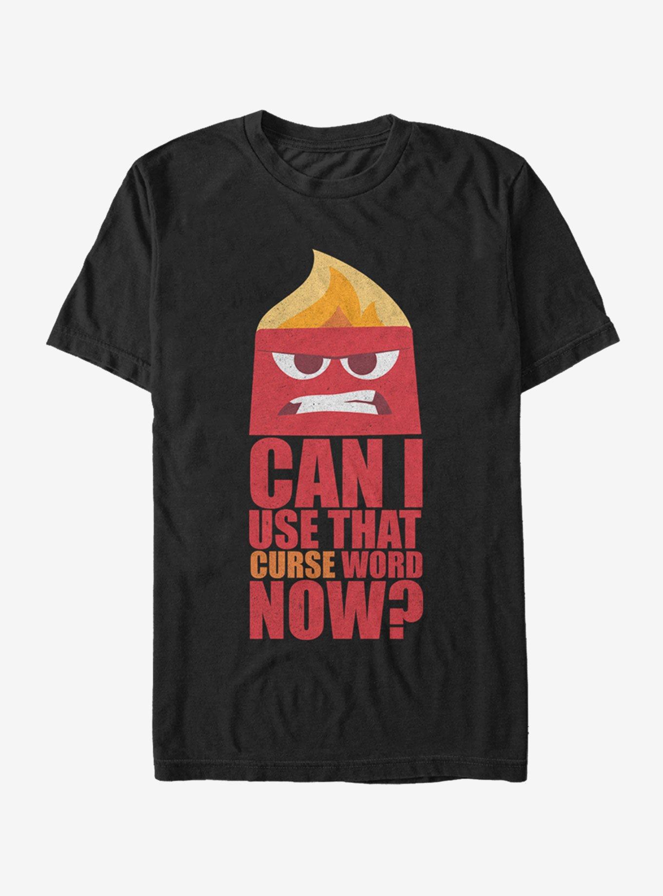 Disney Pixar Inside Out Anger Can I Use That Curse Word Now T-Shirt, BLACK, hi-res