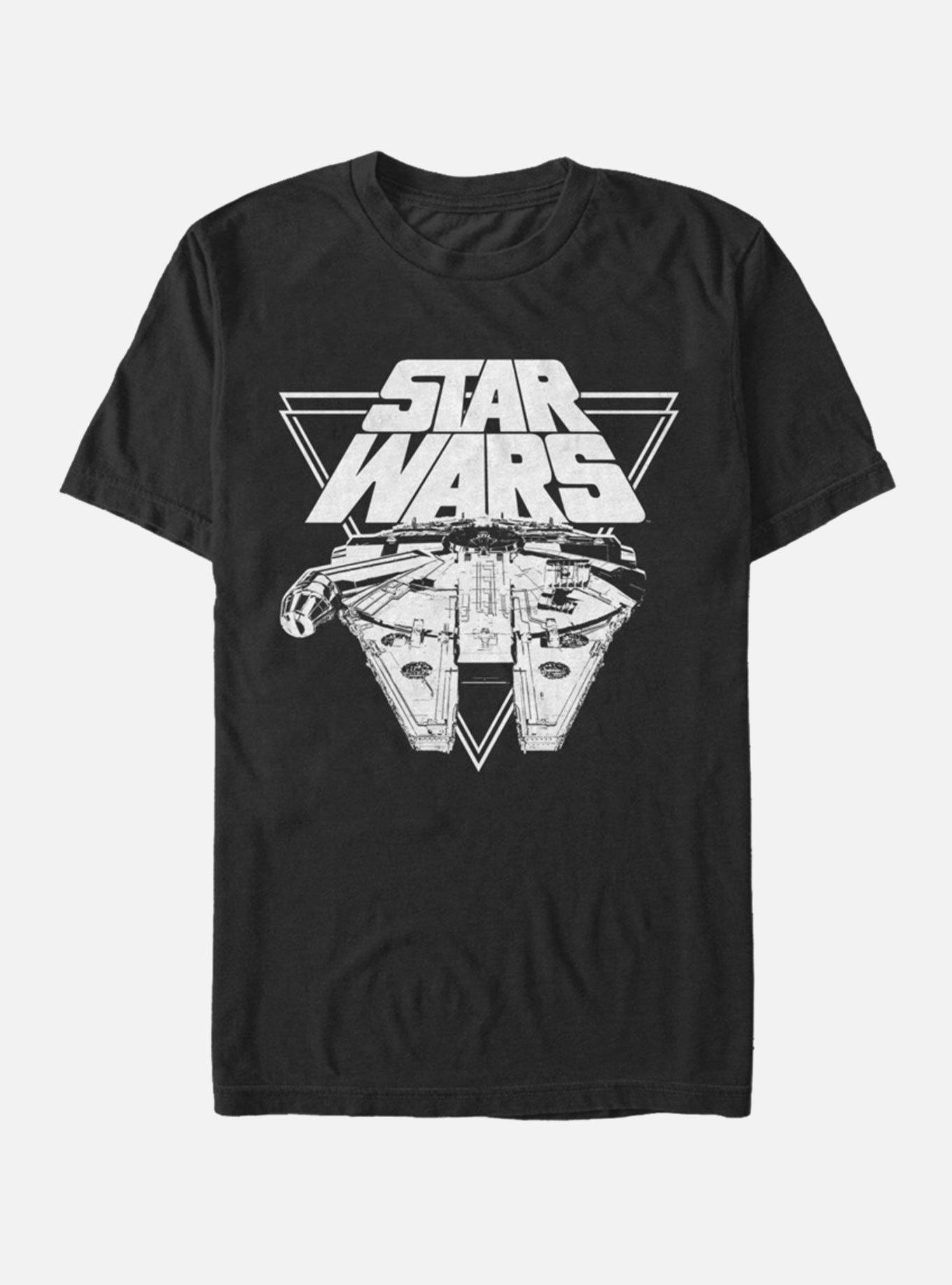 Star Wars Millennium Falcon Triangle T-Shirt - BLACK | BoxLunch