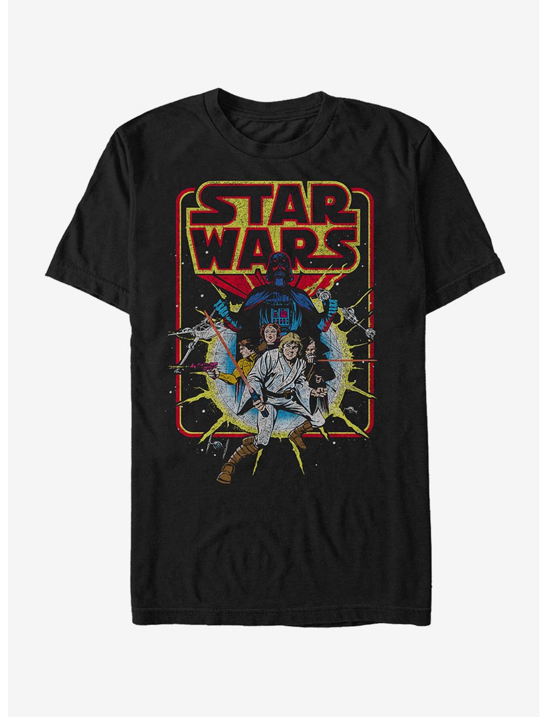 Star Wars Retro Explosion T-Shirt, BLACK, hi-res