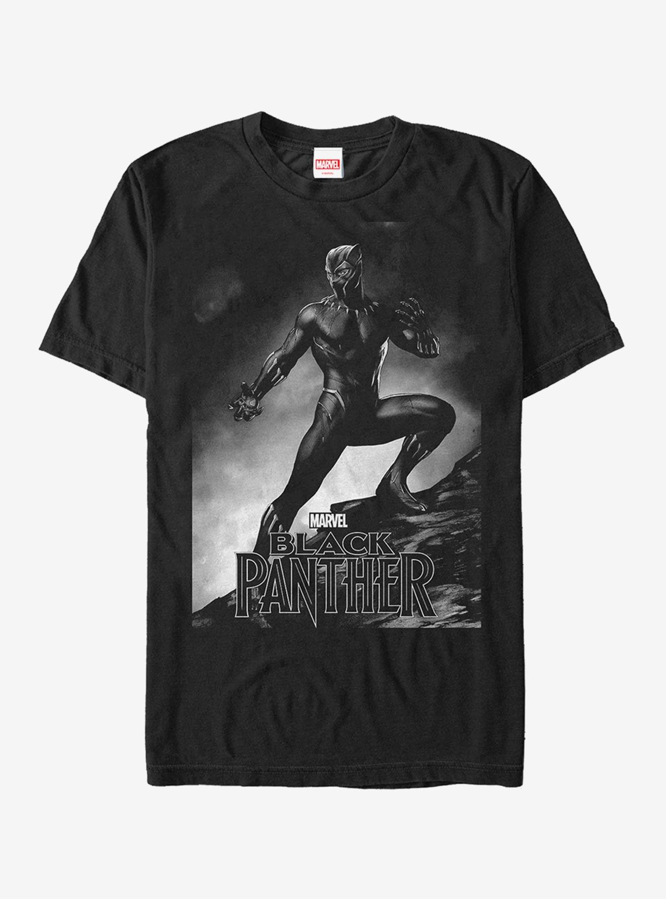 Marvel Black Panther 2018 Grayscale Pose T-Shirt, , hi-res