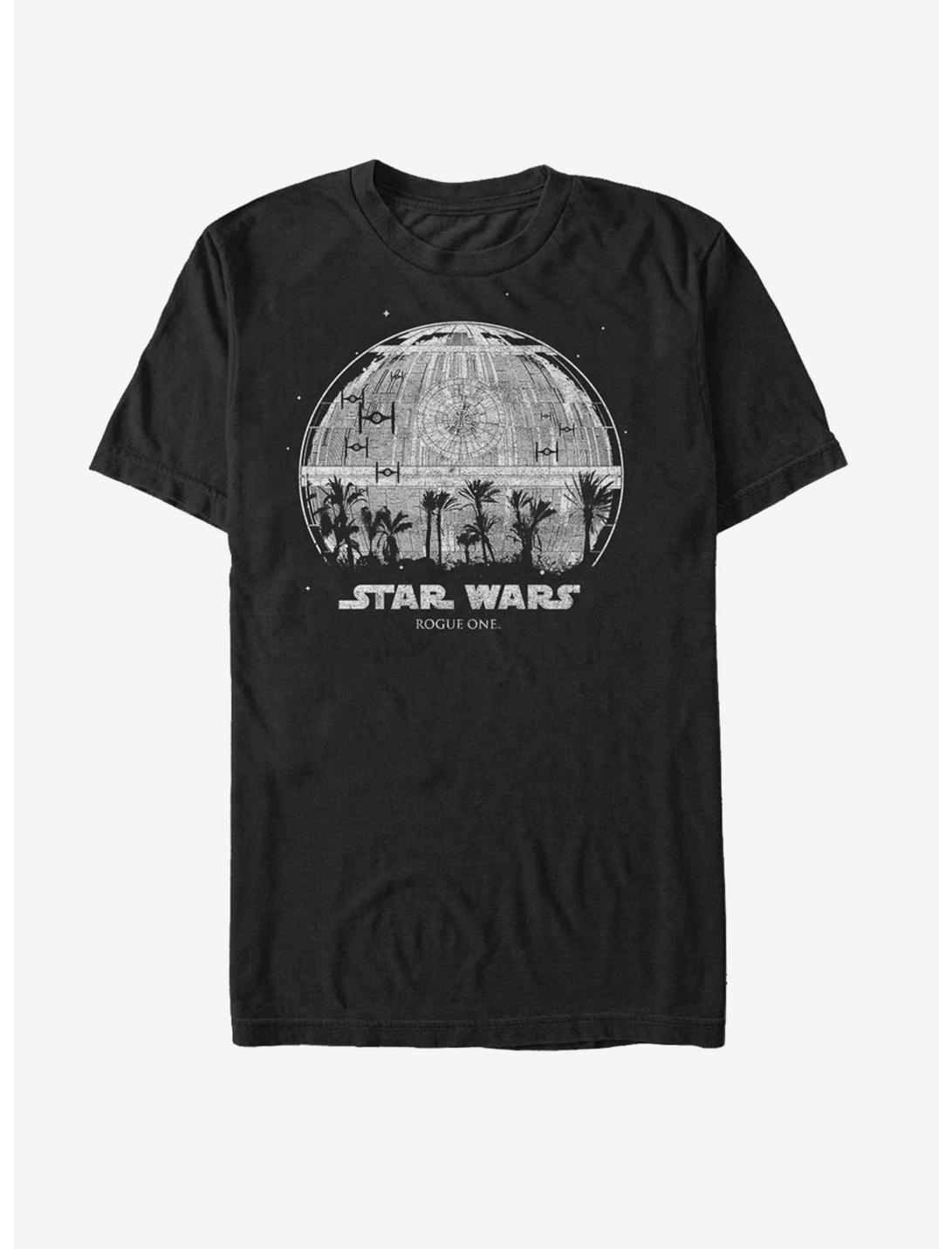 Star Wars Death Star Palm Tree Silhouette T-Shirt, BLACK, hi-res
