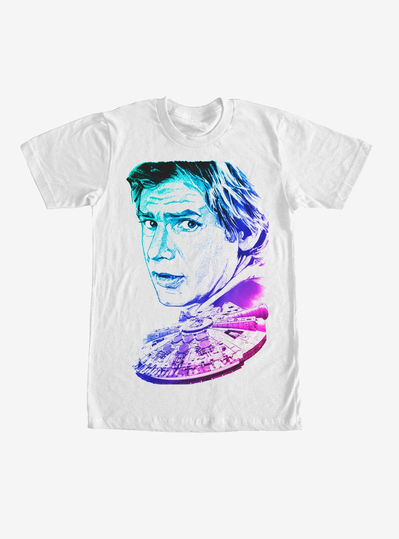 Cafe til bundet Forføre Star Wars Han Solo Millennium Falcon T-Shirt - WHITE | BoxLunch