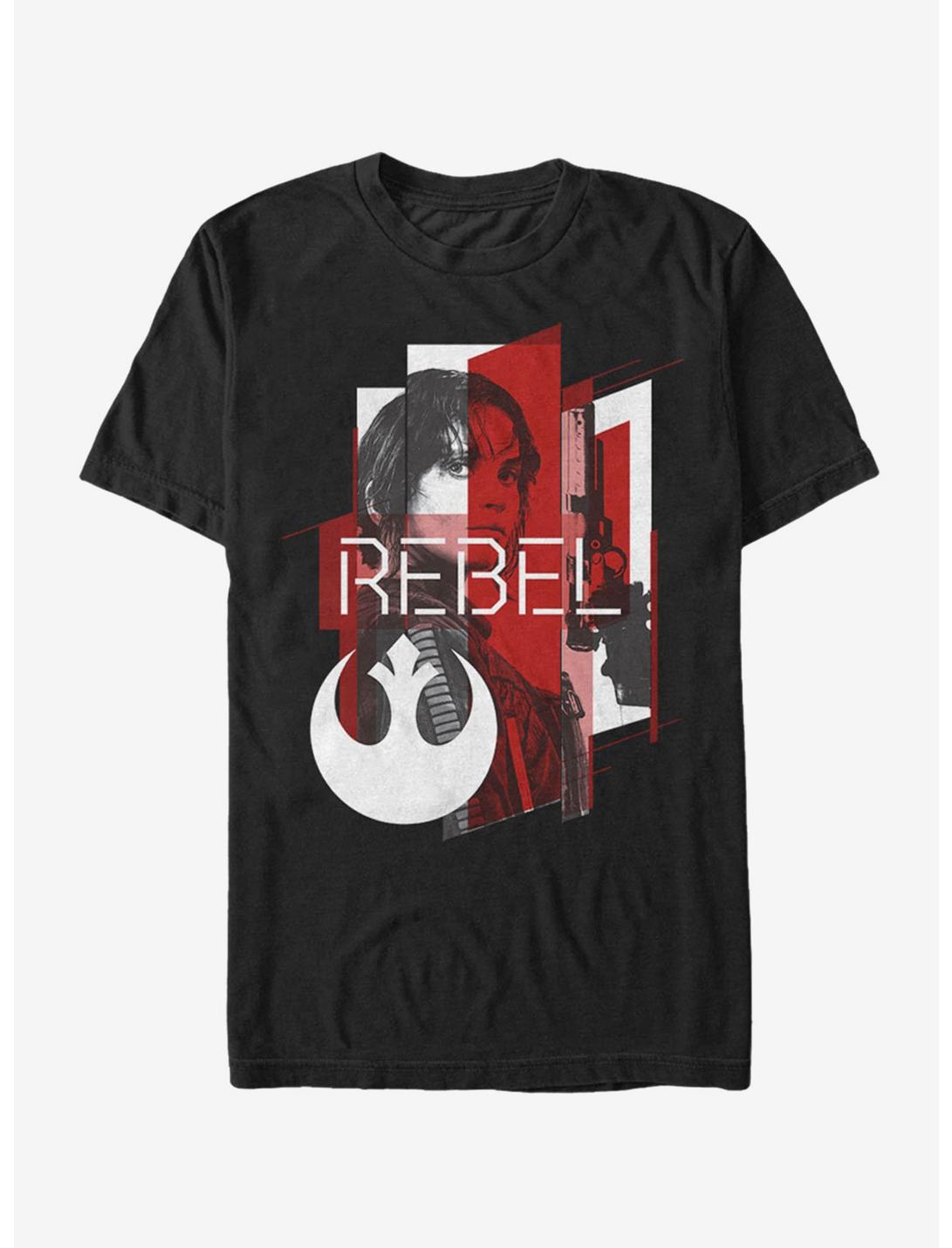 Star Wars Jyn Geometric Rebel Emblem Print T-Shirt, BLACK, hi-res
