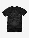 Star Wars Millennium Falcon Outline T-Shirt, BLACK, hi-res