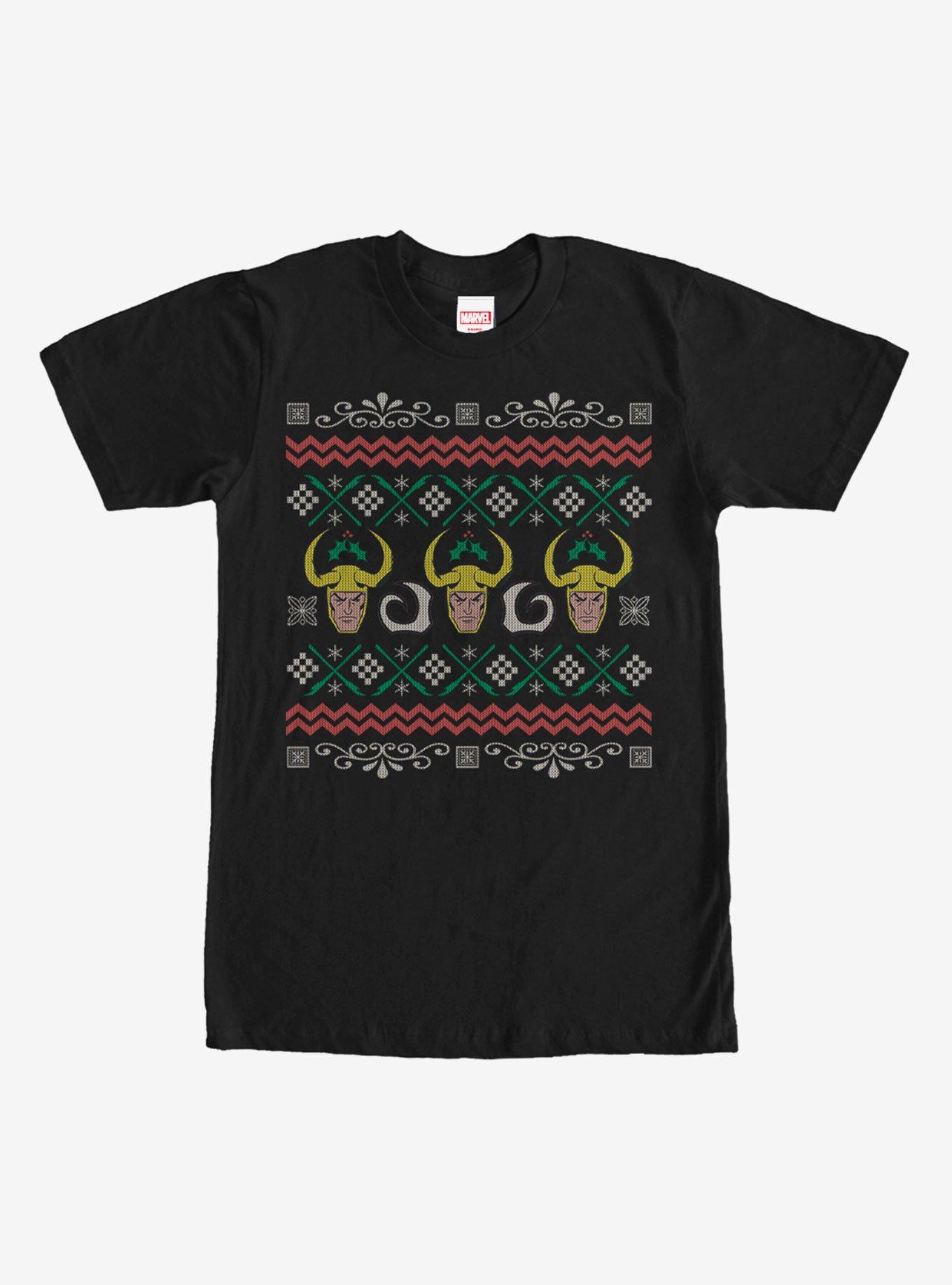 Marvel Loki Christmas Sweater T-Shirt, BLACK, hi-res