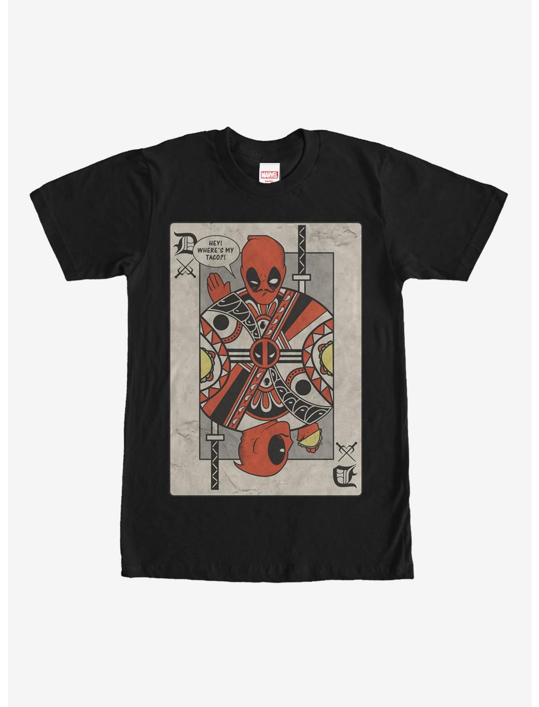 Marvel Deadpool Playing Card T-Shirt, BLACK, hi-res