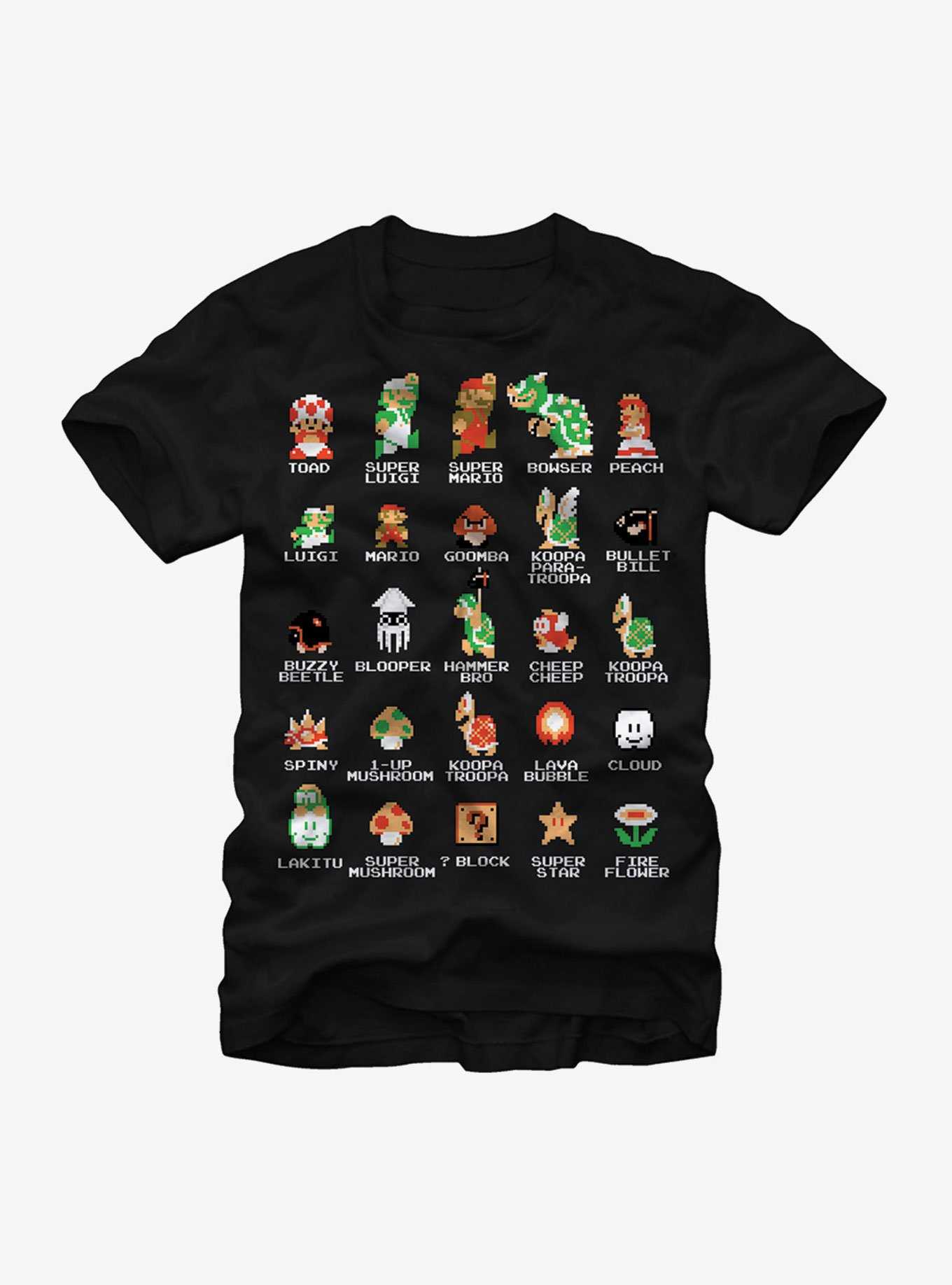 Nintendo Super Mario Bros Character Guide T-Shirt, , hi-res