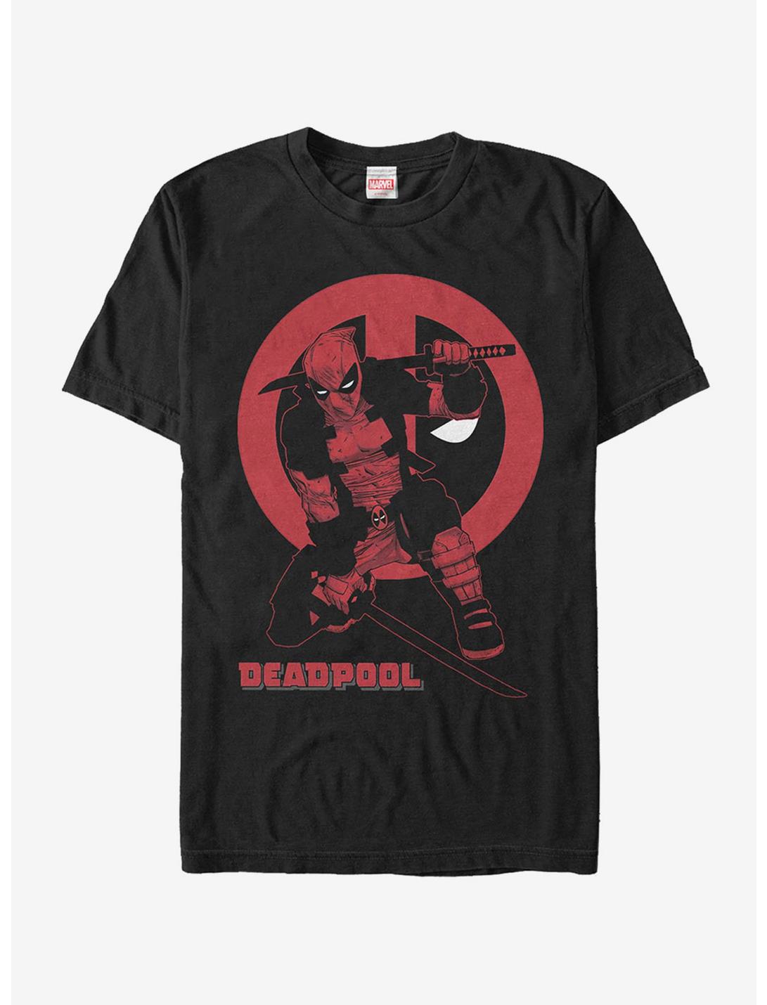 Marvel Deadpool Katana Sword Pose T-Shirt, BLACK, hi-res