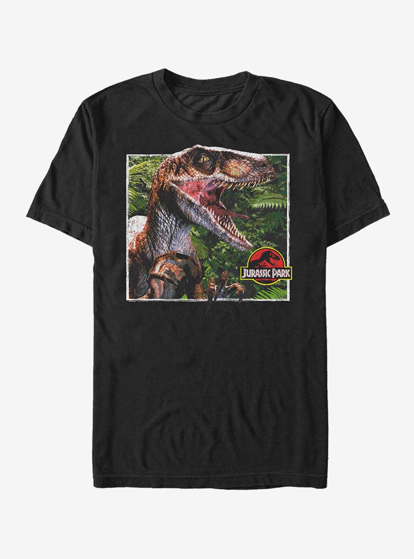 Jurassic Park Velociraptor Scene T-Shirt, BLACK, hi-res