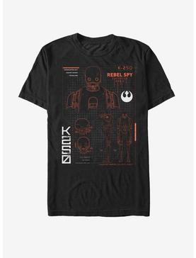 Star Wars K-2SO Rebel Spy Schematic Print T-Shirt, , hi-res
