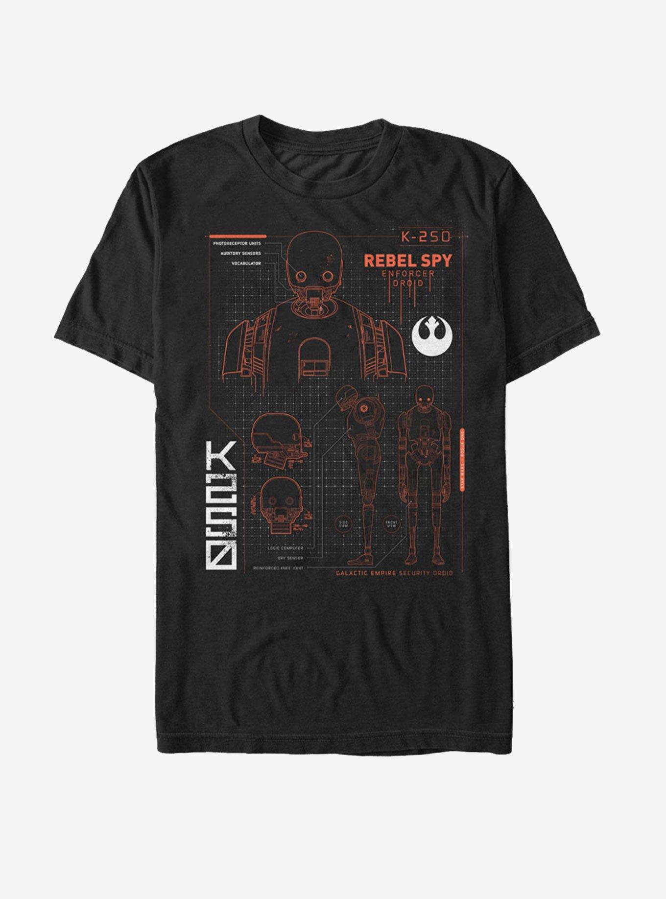 Star Wars K-2SO Rebel Spy Schematic Print T-Shirt, , hi-res