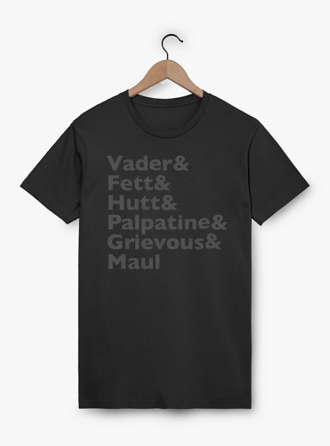 Star Wars Darth Vader and Boba Fett and Jabba the Hutt T-Shirt, BLACK, hi-res